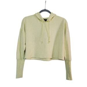 Nike Dri Fit Limelight Yellow Cute Cropped Yoga Hoodie, Women's Small